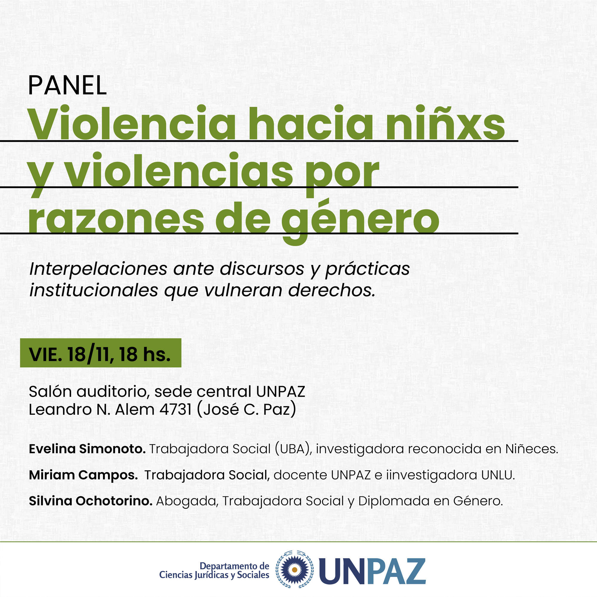 Panel “Violencia hacia niñas/os y violencias por razones de género”