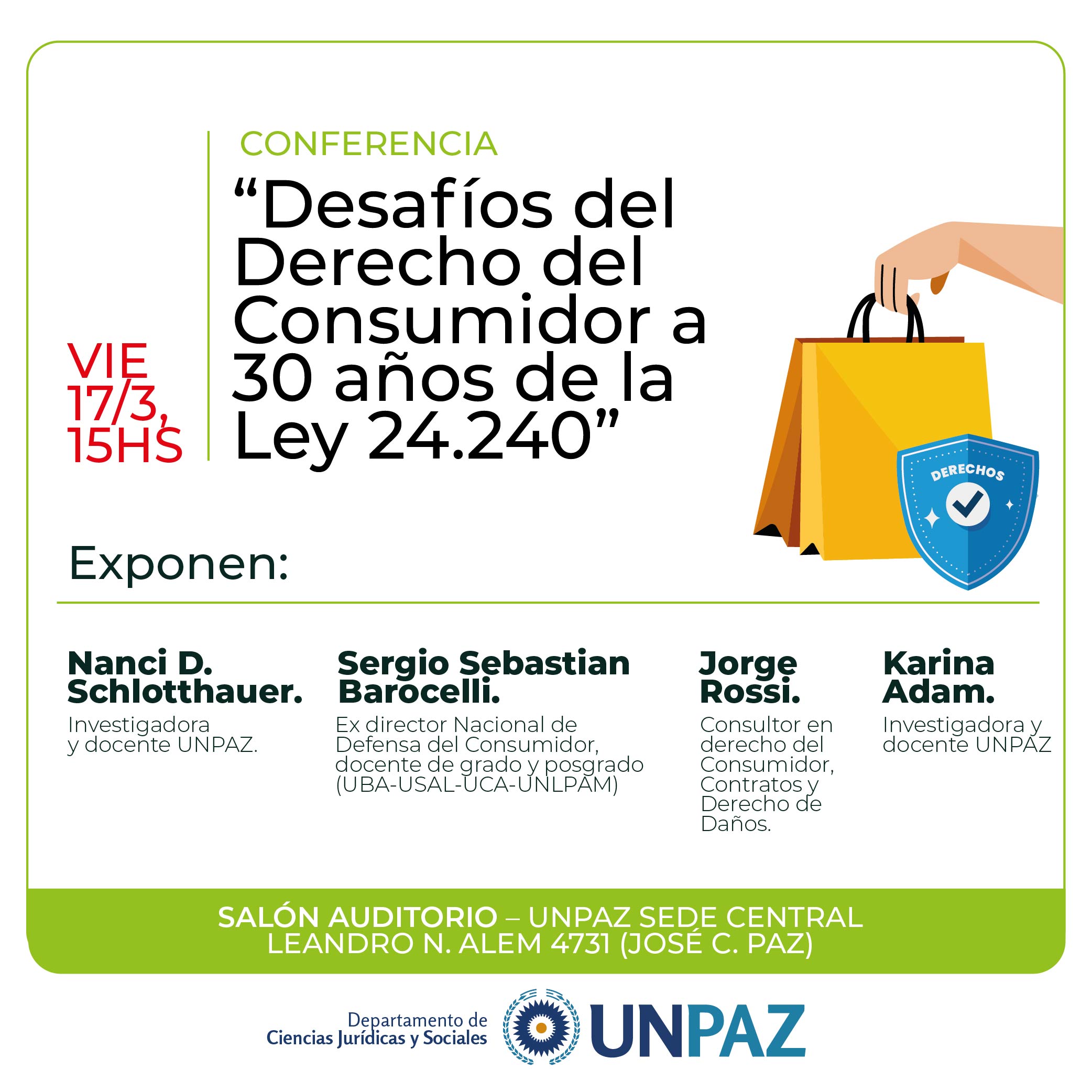 Conferencia “Desafíos del Derecho del Consumidor a 30 años de la Ley N°24.240”