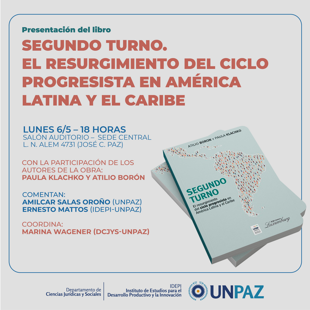  Presentación del libro: Segundo Turno. El resurgimiento del ciclo progresista en América Latina y el Caribe