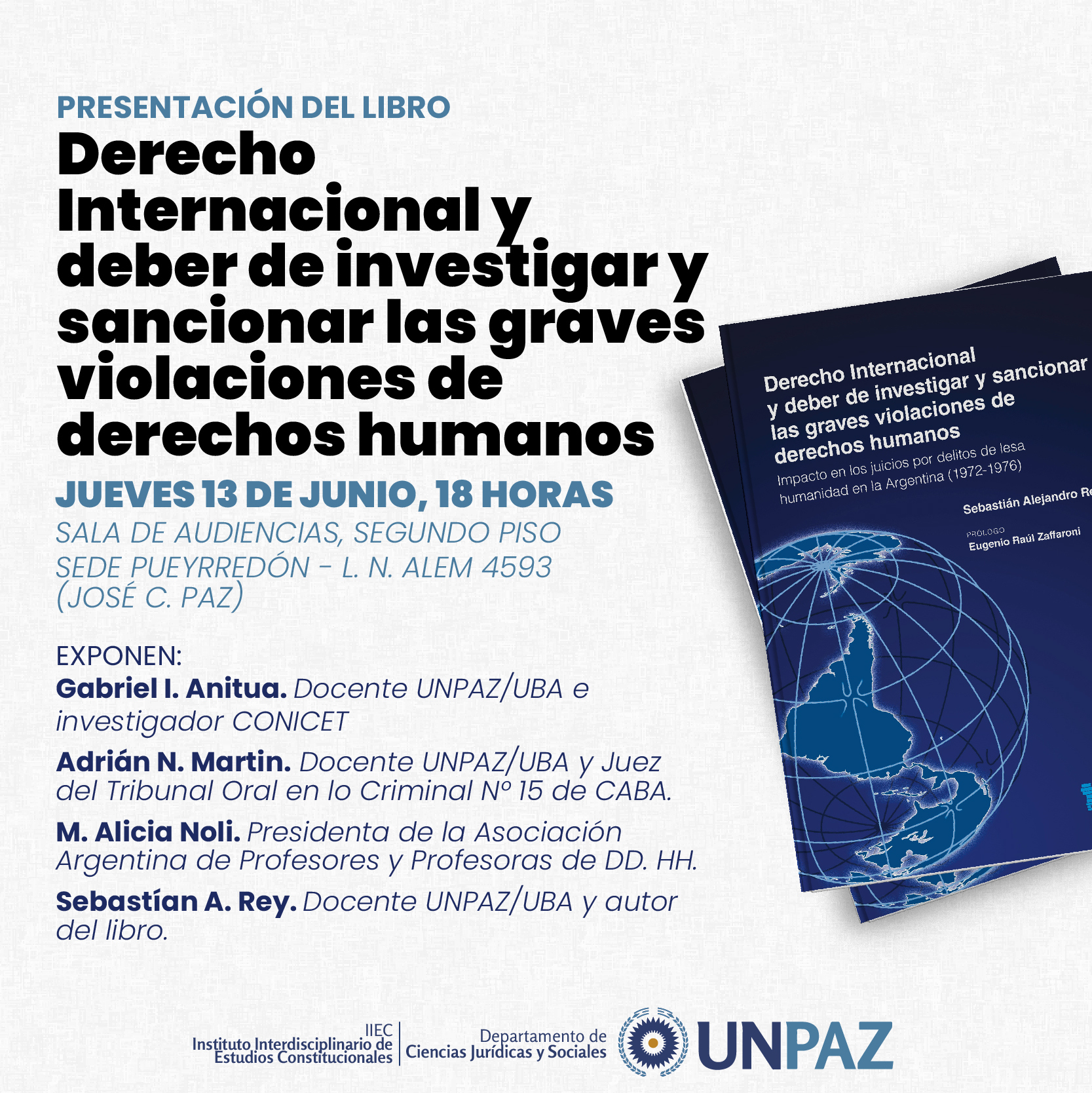 Presentación del libro "Derecho Internacional y deber de investigar y sancionar las graves violaciones de derechos humanos"