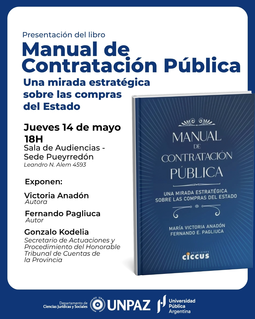 Presentación del libro Manual de Contratación Pública. Una mirada estratégica sobre las compras del Estado - UNPAZ