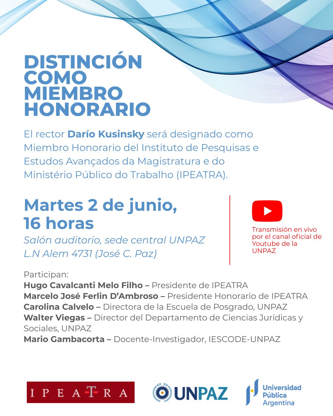  El rector Darío Kusinsky será designado Miembro Honorario de un prestigioso instituto judicial de Brasil