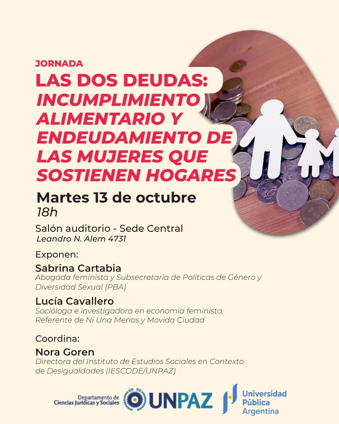 Jornada sobre incumplimiento alimentario y endeudamiento de mujeres en sus hogares - UNPAZ