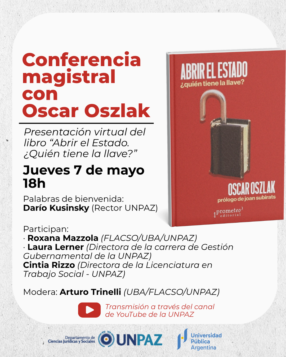 Conferencia magistral con Oscar Oszlak - UNPAZ