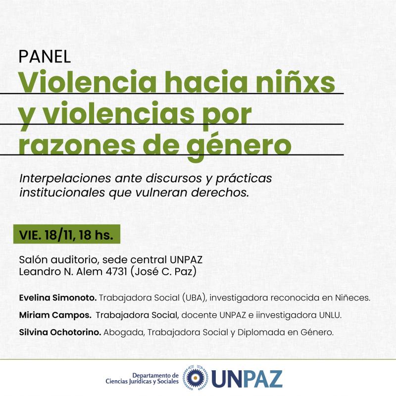 Panel “Violencia hacia niñas/os y violencias por razones de género”
