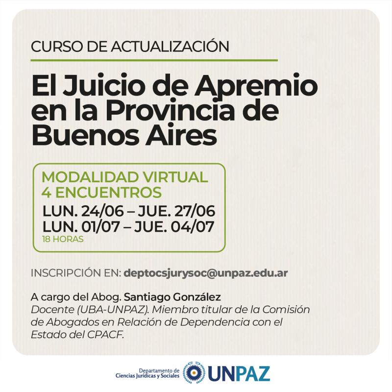 Curso de actualización. El juicio de apremio en la Provincia de Buenos Aires