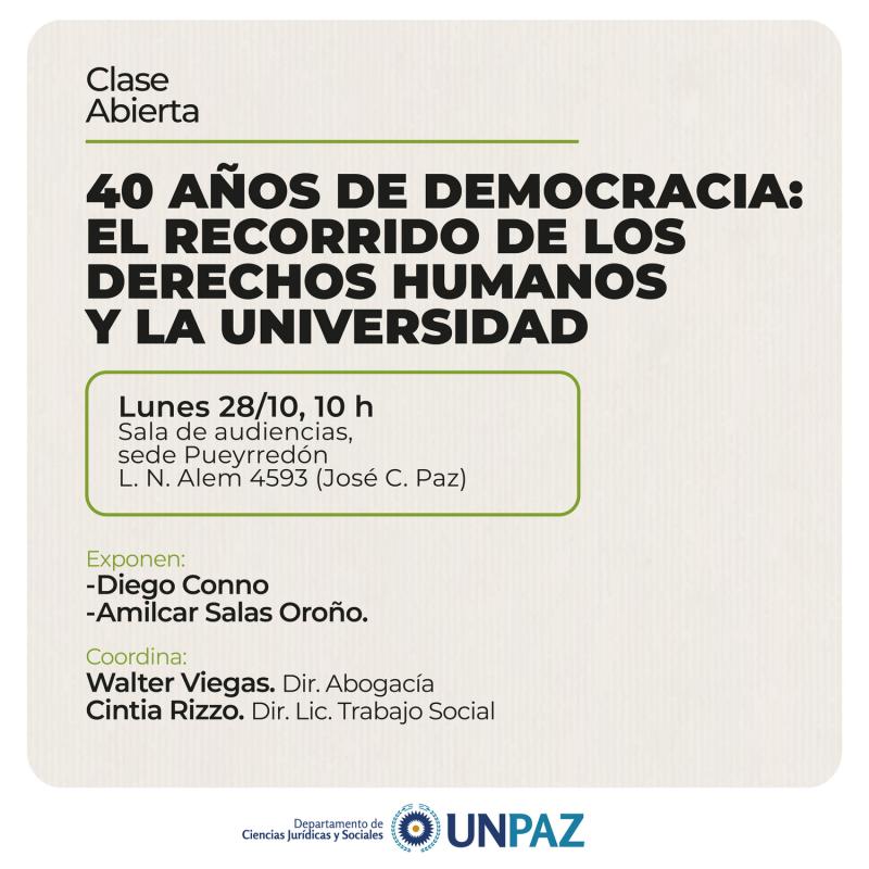 40 años de democracia: el recorrido de los DDHH y la Universidad