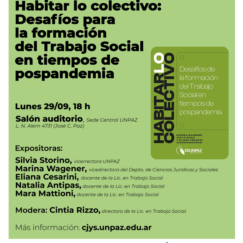 Presentación del libro “Habitar lo colectivo: desafíos para la formación del Trabajo Social en tiempos de pospandemia”