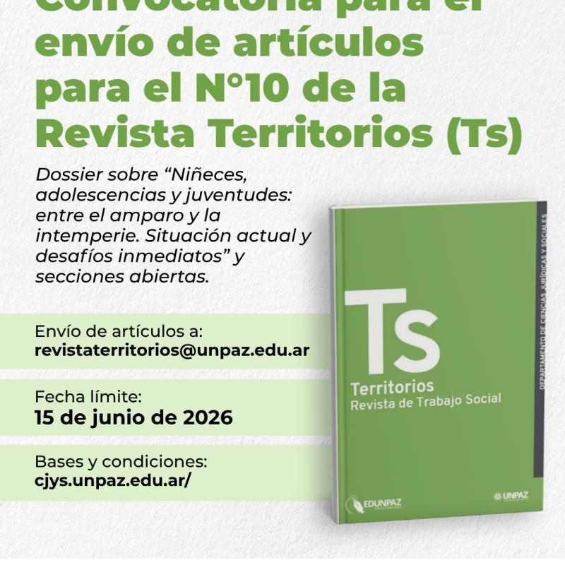 Convocatoria abierta para el envío de artículos para el décimo número de la revista Territorios