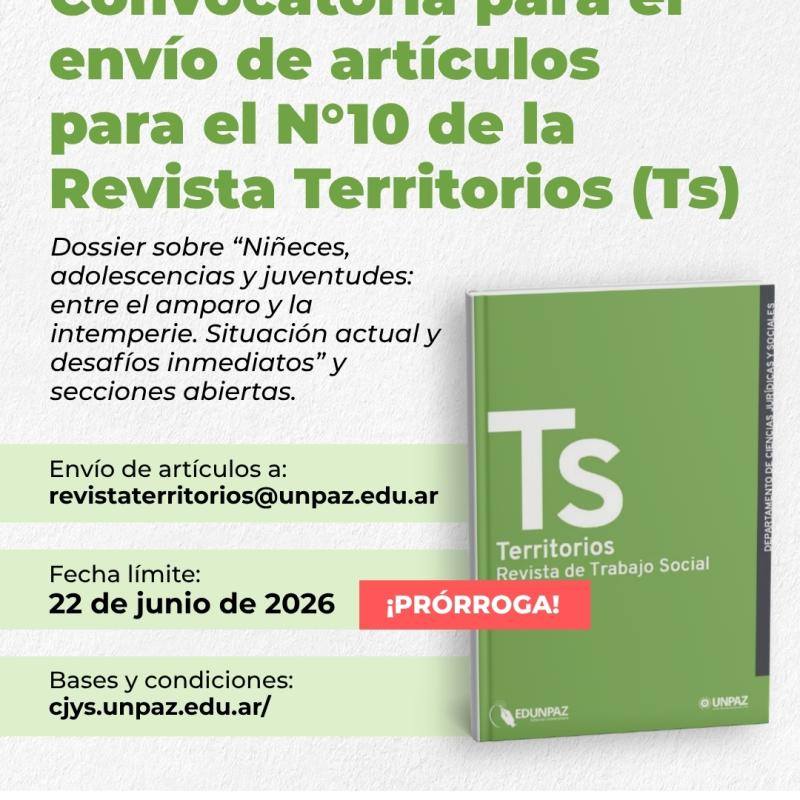 Convocatoria abierta para el envío de artículos para el décimo número de la revista Territorios