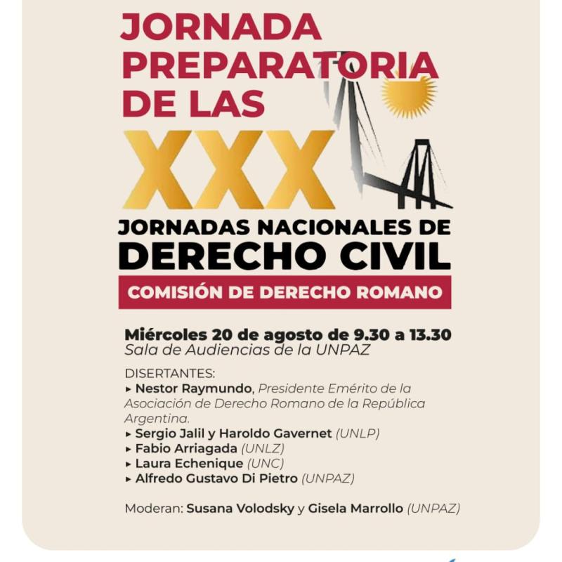 Jornada Preparatoria de las XXX Jornadas Nacionales de Derecho Civil – Comisión de Derecho Romano